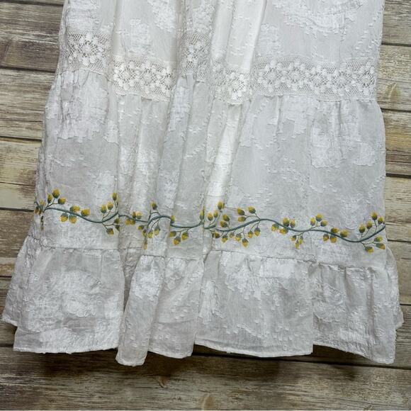 ZARA CROCHET  WHITE EMBROIDERED DRESS MAXI BLOGGERS FAV XXL - Picture 12 of 13